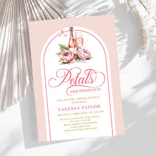 Invitation Pétales chic et prosecco invitent la mise en page