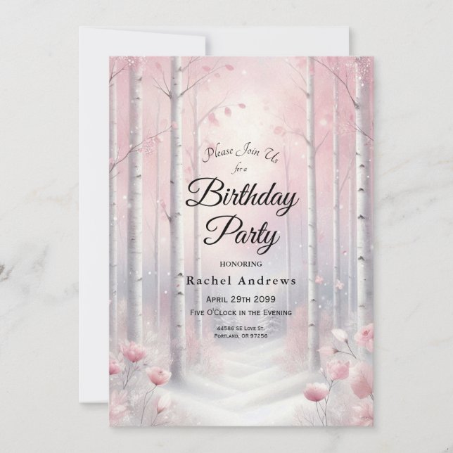 Invitation Pétales congelés dans une fête d'anniversaire de f (Devant)