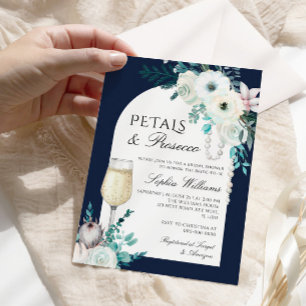 Invitation Pétales d'arc de fleurs d'hiver et Fête des mariée