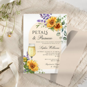 Invitation Pétales d'arc de tournesol et Fête des mariées de