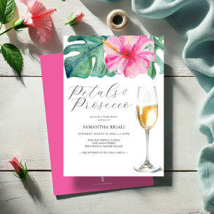 Invitation Pétales de fleurs tropicales et Fête des mariées d