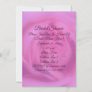 Invitation Pétales de rose rose Fête des mariées florale