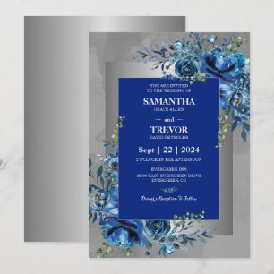 Invitation Pétales de Saphir : Une Célébration d'Argent de l'