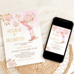 Invitation Pétales et Prosecco Élégante Fête des mariées flor
