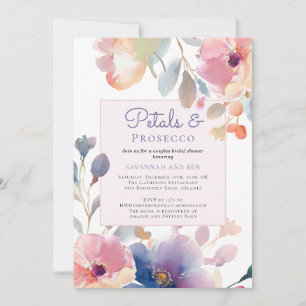 Invitation Pétales et Prosecco Fête de Mariage Florale pour l