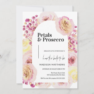 Invitation Pétales et Prosecco Fête des mariées de printemps