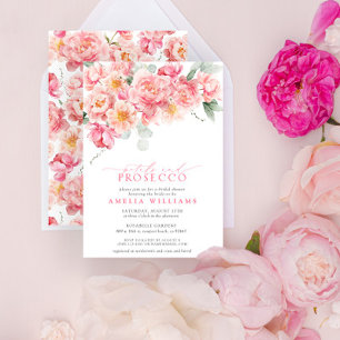 Invitation Pétales et Prosecco Fête des mariées rose floral