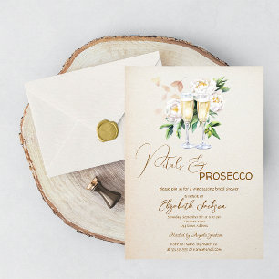 Invitation Pétales et prosecco Fleur blanche Champagne