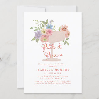 Invitation Pétales floraux et Fête des mariées de poursuites