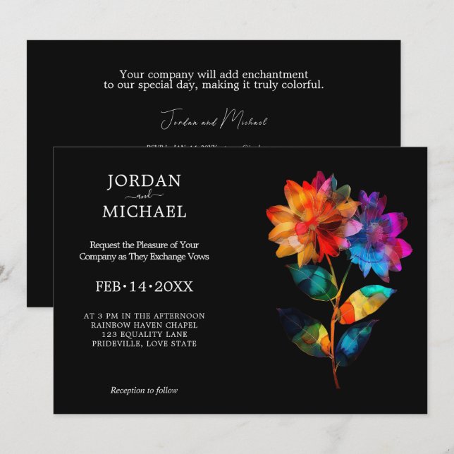 Invitation 🌈 Pétales LGBTQ & Fierté  (Devant / Derrière)