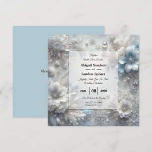 Invitation Pétales neigeux en Mariage de fleurs congelées