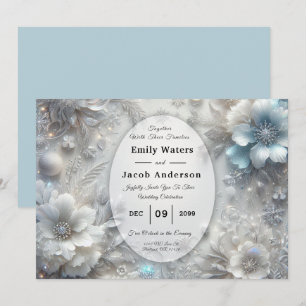 Invitation Pétales neigeux en Mariage de fleurs congelées