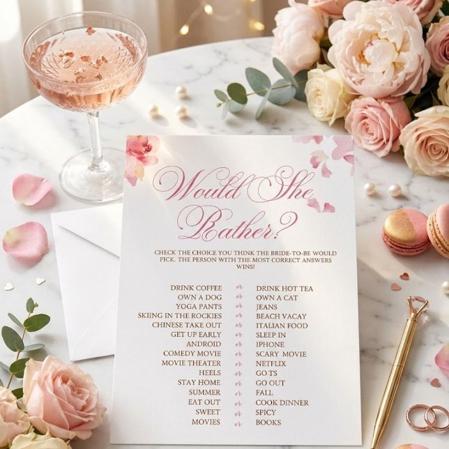 Invitation Pétales, perles et Prosecco jeu d'il a dit elle a  (Créateur téléchargé)