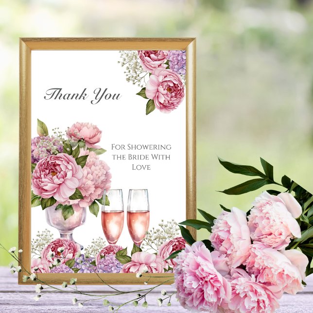 Invitation Pétales & Prosecco Panneau "Merci" (Petals & Prosecco "Thank You" Sign)