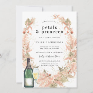 Invitation Pétales & Prosecco Réception de mariage Champagn