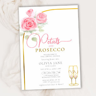 Invitation Pétales Roses Boho Gold Arch Fête des mariées