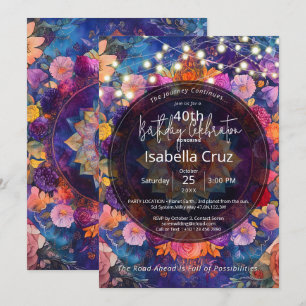 Invitation Pétales Vivants Conception de Mandala Floral