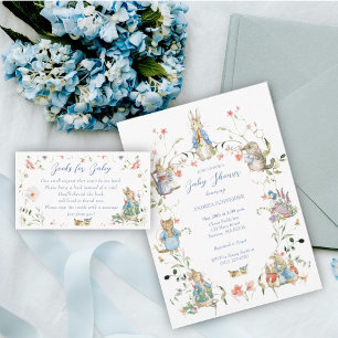 Invitation Peter le Baby shower Fleur sauvage Rabbit