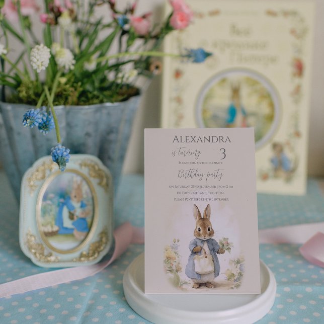 Invitation Peter le lapin fête d'anniversaire (Créateur téléchargé)