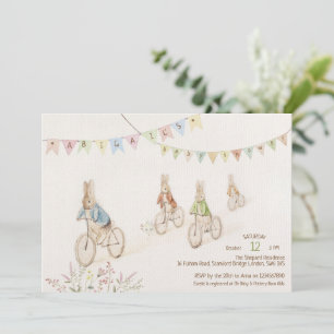 Invitation Peter le lapin lapin Baby shower neutre entre les 