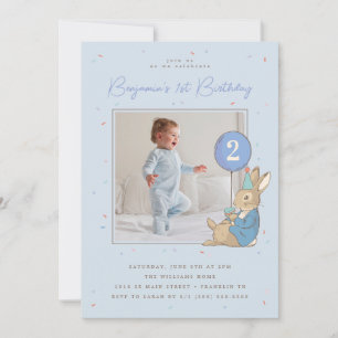 Invitation Peter Rabbit Boy's Birthday BlueConfetti - Photo