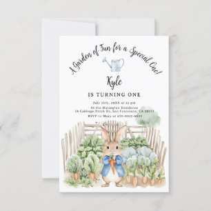 Invitation Peter Rabbit Chou Patch Premier anniversaire fête