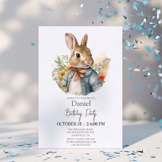 Invitation Peter Rabbit fête d'anniversaire (Créateur téléchargé)