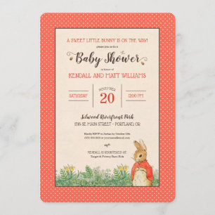 Invitation Peter Rabbit - Flopsy   Baby shower fille