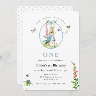 Invitation Peter Rabbit Premier anniversaire Baby boy