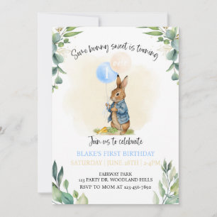 Invitation Peter Rabbit Premier Anniversaire, Bunny, 1er Anni