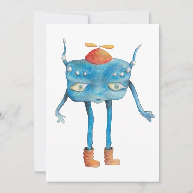 Invitation Petit Alien Pi (Devant)