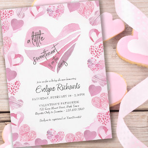 Invitation Petit amour rose Coeurs Baby shower
