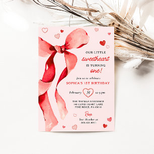 Invitation Petit amour Valentine Bow Anniversaire