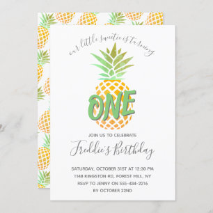 Invitation Petit ananas 1er anniversaire