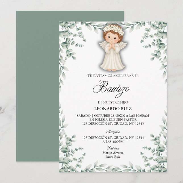 Invitation Petit ange espagnol  (Devant / Derrière)