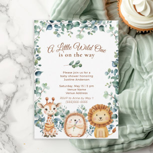 Invitation Petit animal sauvage Fête de naissance Garçon Fill
