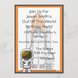 Invitation Petit anniversaire d'astronaute et de vaisseau