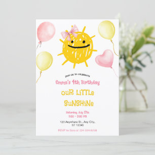 Invitation Petit Anniversaire de Soleil Joyeux Fête du Soleil