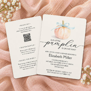Invitation Petit Arc-en-ciel Citrouille Baby Shower Tout En U