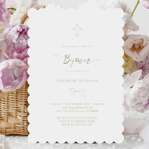 Invitation petit arc rose Baptême