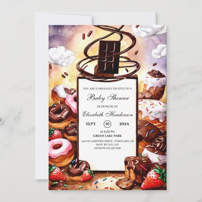 Invitation Petit Baby shower au chocolat (Devant)