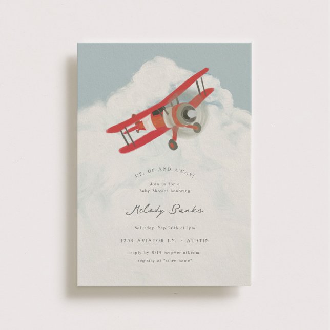 Invitation Petit Baby shower Aviator (Créateur téléchargé)