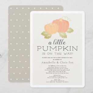 Invitation Petit Baby shower beige Citrouille par courrier