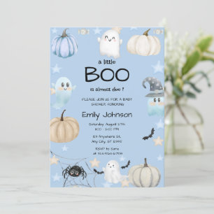 Invitation Petit Baby shower Boo   Cute Halloween