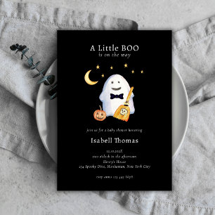 Invitation Petit Baby shower Boo Ghost Hollaween