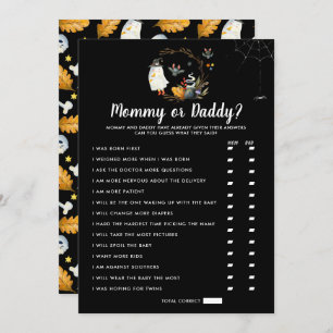 Invitation Petit Baby shower Boo   Jeu maman ou papa