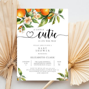 Invitation Petit Baby shower Botanique De Citrus Orange