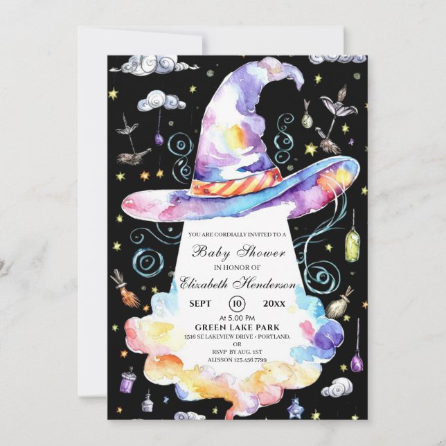 Invitation Petit Baby shower Casquette Assistant coloré (Devant)