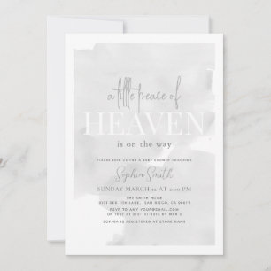 Invitation Petit Baby shower Ciel gris de la Paix du Ciel