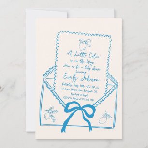 Invitation Petit Baby shower Citron Cutie À Main Tirée